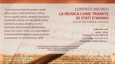 Lorenzo MICHELI - La musica come tramite di stati d'animo Lorenzo MICHELI - La musica come tramite di stati d'animo