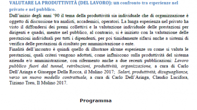Valutare la produttività (del lavoro): un confronto tra esperienze nel privato e nel pubblico
